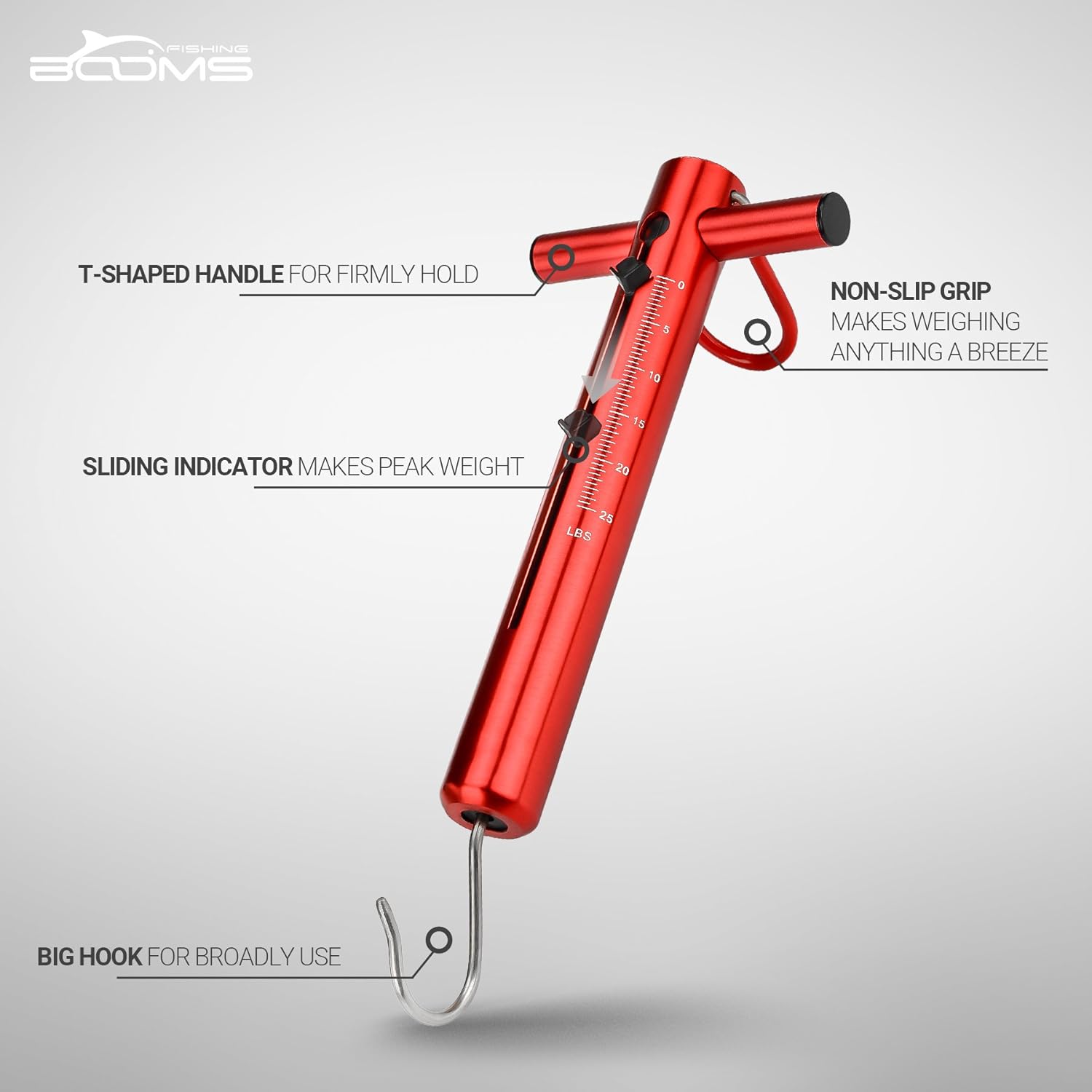 Booms Fishing TS1 Aluminum Tube Fishing Spring & Hook Scale 25LB/11KG : Sports & Outdoors
