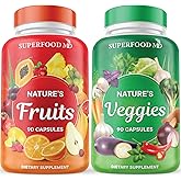 Superfood MD Fruits & Veggies Supplement - Whole Food Natural Superfoods - with Beta Carotene - Soy Free- 90 Count (Pack of 2)