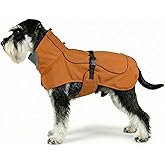 SKIPGEAR Softshell Dog Winter Vest, Fleece Lined Water-Repellent Jacket with Fur-Safe Buckle (No Hook & Loop) for Hiking, Adjustable Reflective Winter Coat for Active Dogs (Aurantium, Medium)