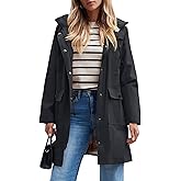 SaphiRose Women
s Waterproof Rain Jacket Long Raincoat Hooded Windbreaker Trench Coat