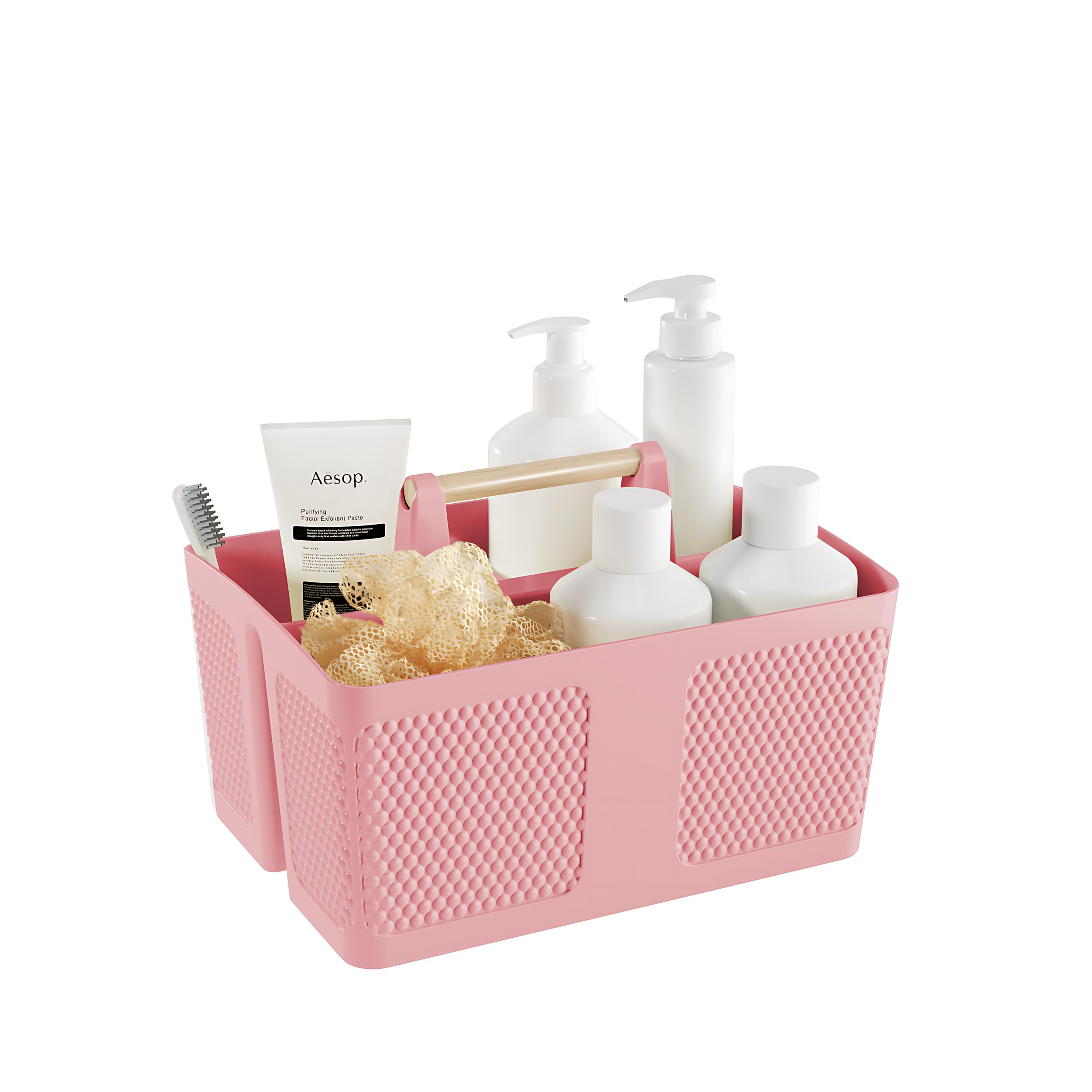 Xuhdukc Shower Caddy Portable and Cleaning Caddy Organizer for Bathroom, Kitchen, Toiletries Storage ，Caddy organizer with handle, Rust-Resistant, Durable Material (Pink, 9.36" L×7.73" W×7.24" H)