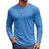 COOFANDY Mens Henley Shirts Long Sleeve Casual Pullover Shirt Fashion Button T-Shirt
