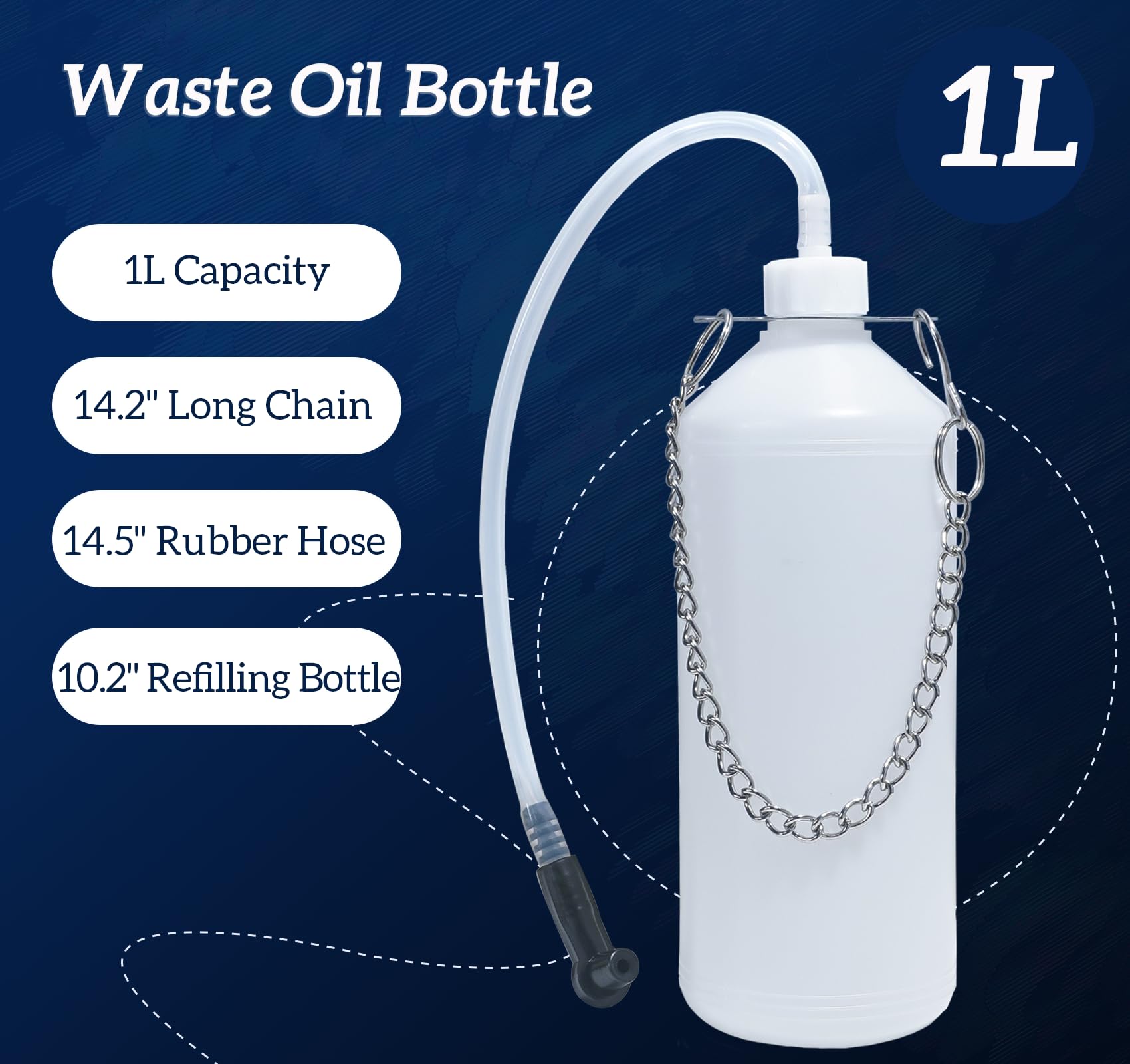 Manuelles 3L Vakuum-Bremsentlüftungsset mit 1L Flasche & 5 Hauptbremszylinder-Adaptern, Ein-Personen-Handpumpe zum Entlüften der Bremsflüssigkeit, kompatibel mit Toyota, Lexus, Chrysler und mehr. 3