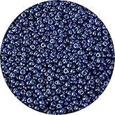 ORNSHIZI 4mm Navy Blue Peal Flat Seed Beads, 50grams About 780pcs Seed Beads for Making Waist Bracelet Earring Necklace Jewelry