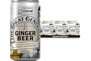 The Great Gentleman Light Spicy Ginger Beer Cans, Jamaican Style, 50% less sugar, Mixology, Canned, 24 x 237ml Cans