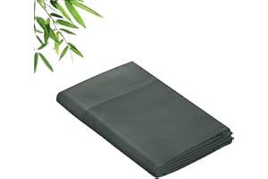 Royale Linens Bamboo Viscose King Flat Sheets Only - Cooling Sheets - Organic Viscose Derived from Bamboo - King Size Flat Sheet Only - Top Sheet - Breathable & Silky Bedding (Grey)
