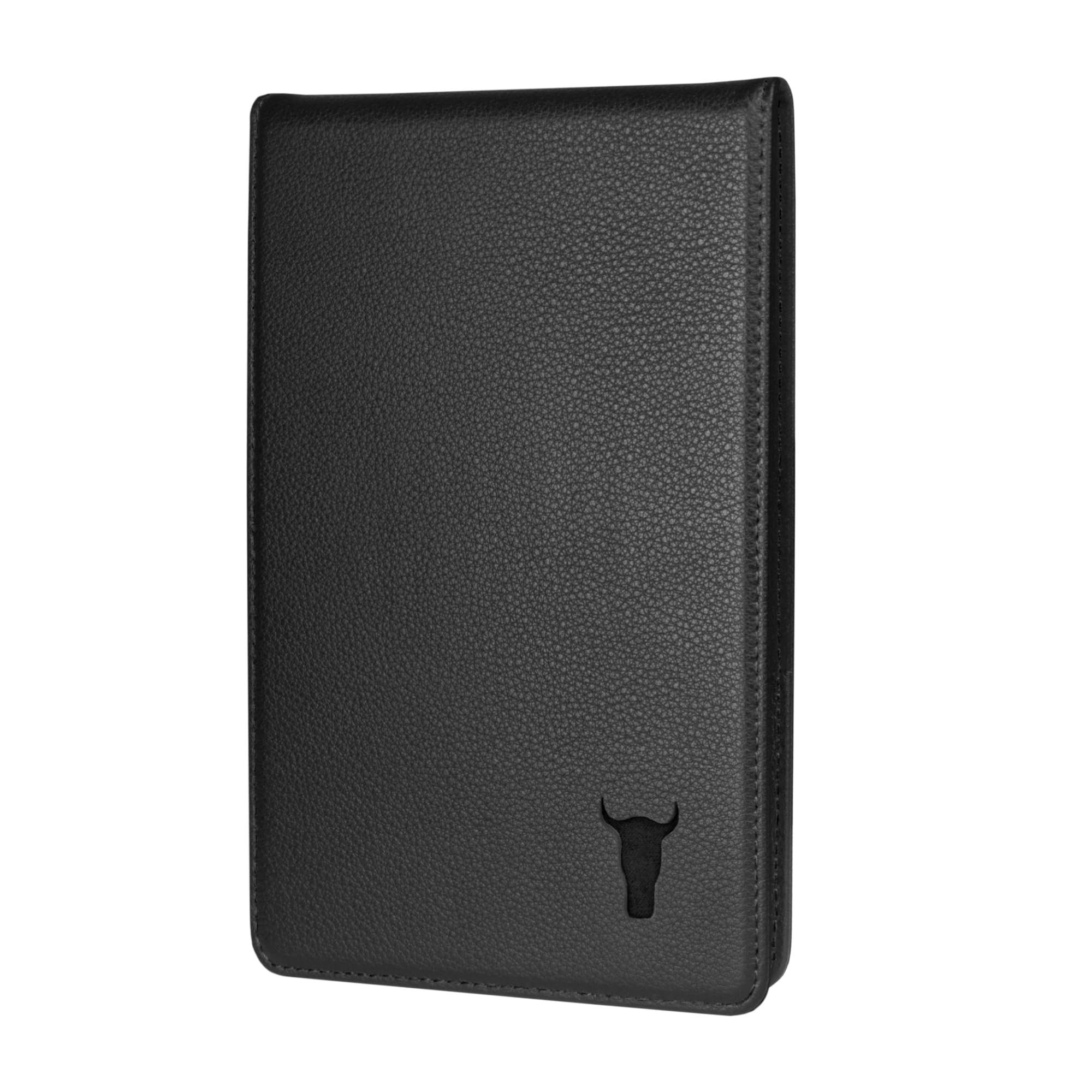 TORRO Golf Scorecard and Yardage Book Holder – Genuine Leather Golf Score Card and Yardage Wallet with Pencil Loop (Black)