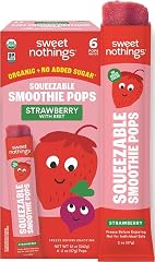 Sweet Nothings, Strawberry Smoothie Frozen Pops, No Added Sugar, USDA Organic, Dairy Free, Dye Free, Healthy Organic Fruit & 