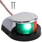 Five Oceans LED Boat Navigation Lights - Red &amp; Green Bi-Color Bow Light, Horizontal Mount, 12V, USCG Compliant, 2NM Range for Pontoon &amp; Fishing Boats - FO4429