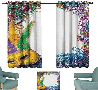 WinfreyDecor Mardi Gras - Cortinas correderas con diseño de marco