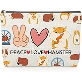 Gevody Hamster Gifts for Women Hamster Lover Makeup Bag Inspirational Gifts for Her Daughter Pet Mom Owner Animal Lover Cosmetic Bag Graduation Christmas Birthday Present for Best Friend Travel Pouch