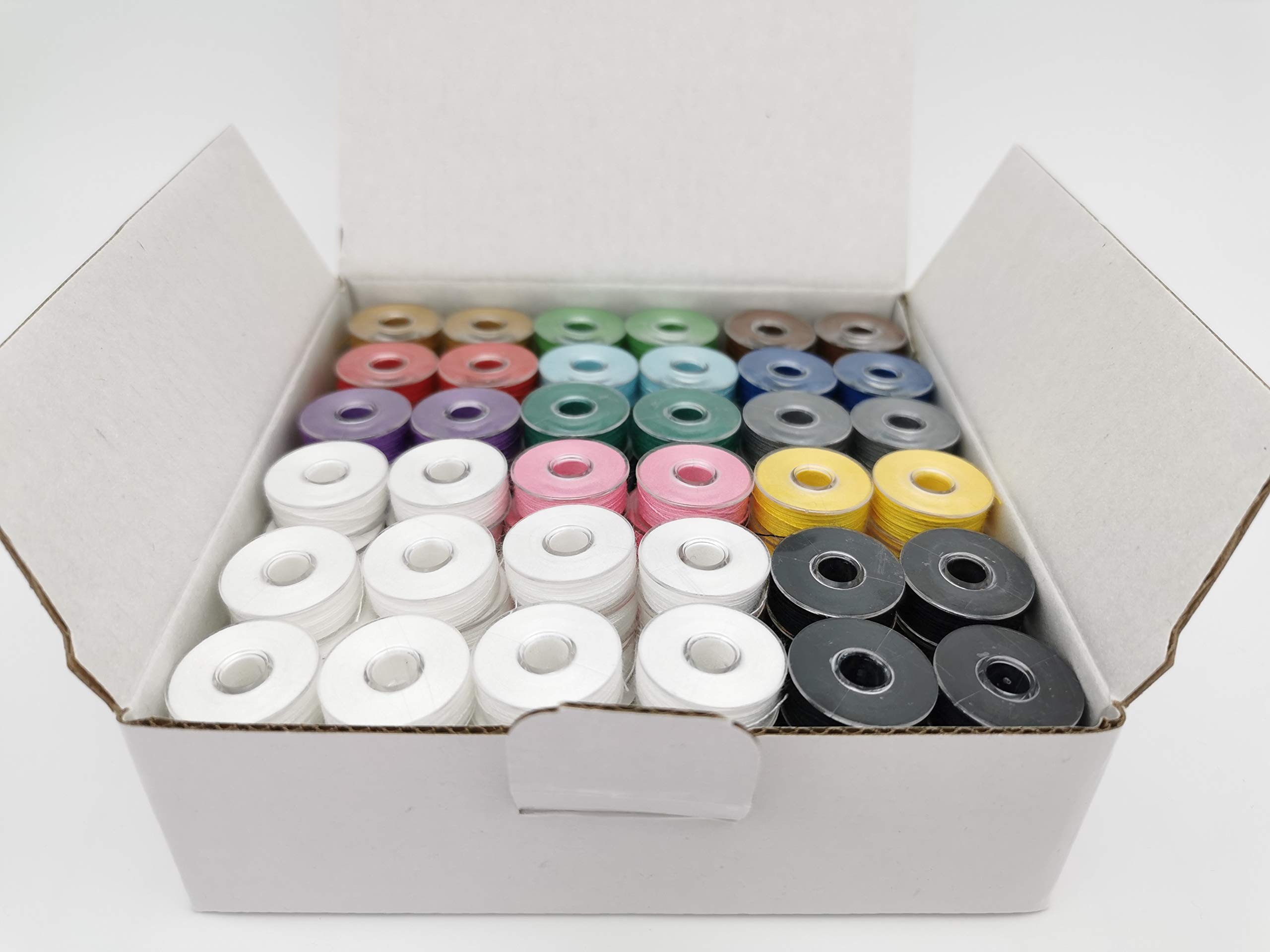 DOUBLELIN Perwound Bobbin, Size L, SA155, Size 9.4, Plastic Sided Type (40S/2, Multi-Colour)