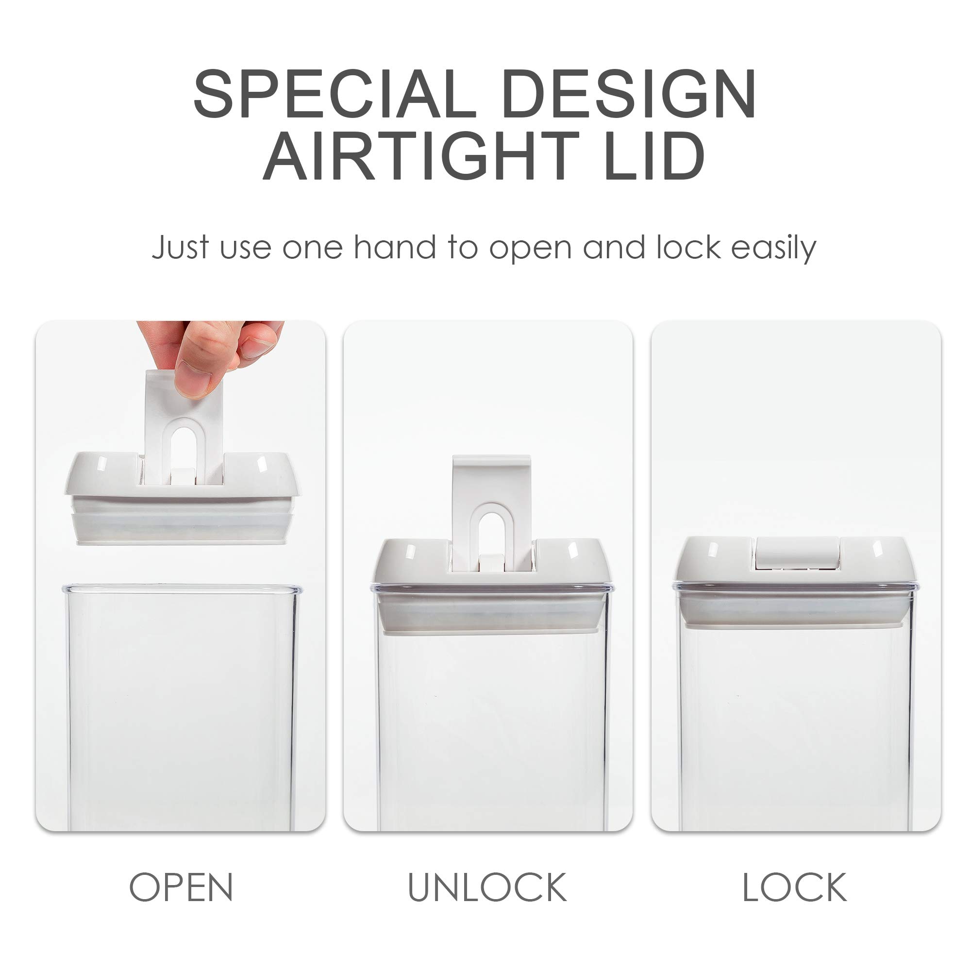 Airtight Food Storage Containers, Vtopmart 20 Pieces BPA Free Plastic Cereal Containers with Easy Lock Lids,for Kitchen Pantry Organization and Storage, Include 24 Labels