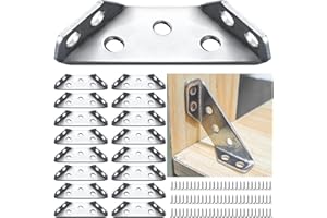 LAIPART 16PCS Universal Furniture Corner Connector,Shelf Support Connector Bracket,Stainless Steel Corner Bracket Support with Screws,Multi-Angle Joint Fastener