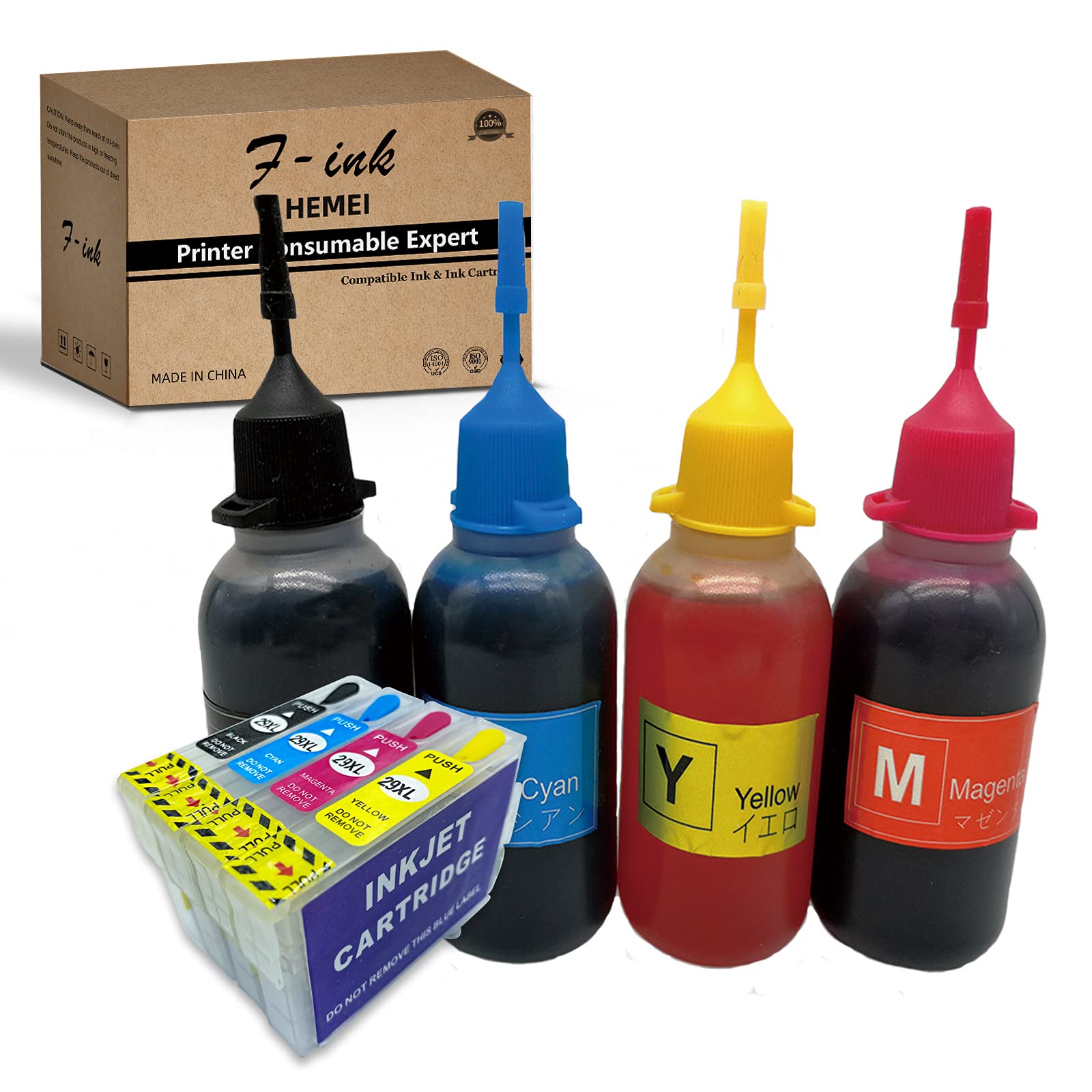 Refillable Ink 29XL & 50ml Bottle Compatible with Home XP-255 XP-257 XP-352 XP-355 XP-452 XP-452 XP-455 XP-235 XP-245 XP-332 XP-335 XP-352 247 XP-442 XP-342 XP-342 5 XP-44 5 Printer