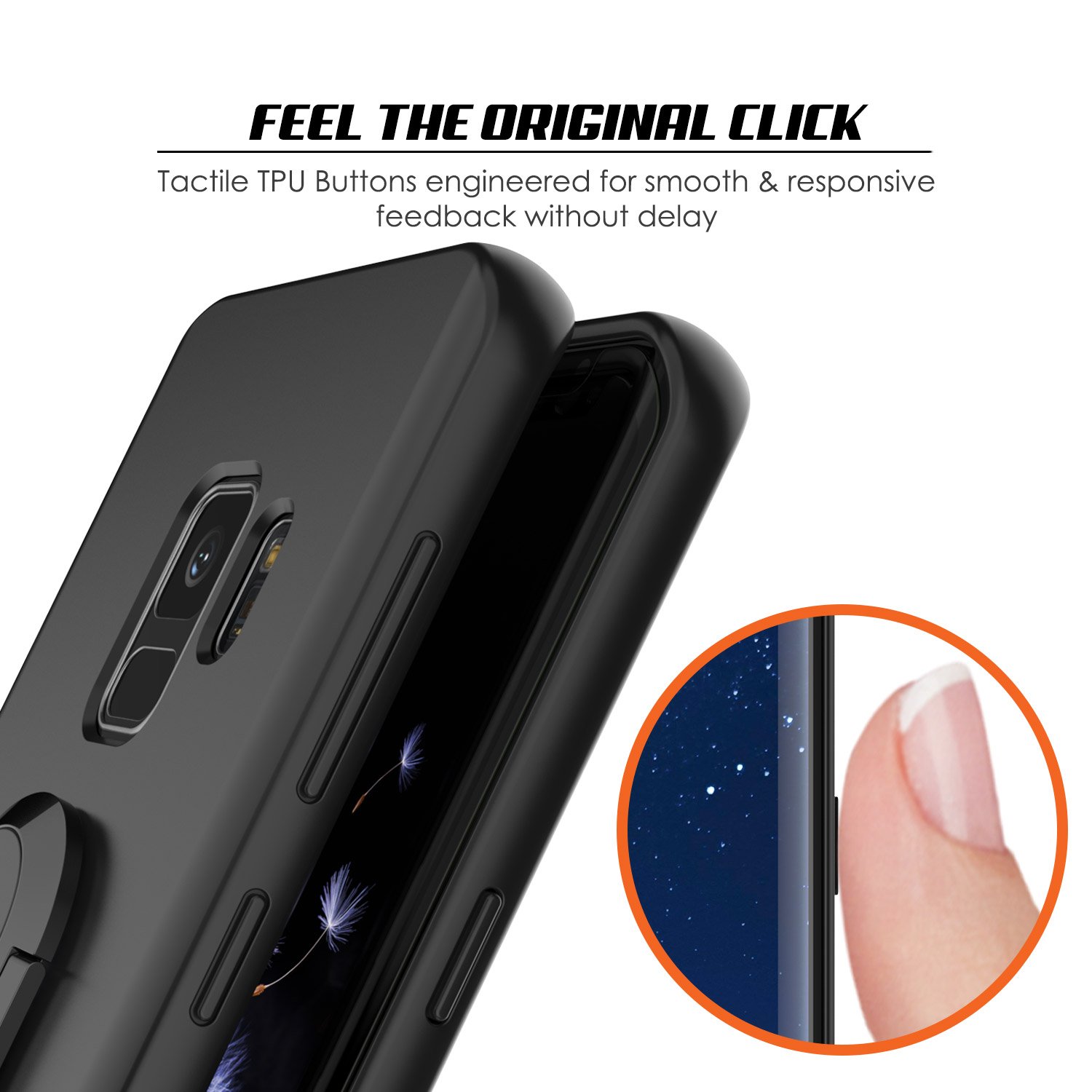 Galaxy S9 Case, Punkcase Magnetix Protective TPU Cover W/Kickstand, Ring Grip Holder & Metal Plate for Magnetic Car Phone Mount Plus PunkShield Screen Protector for Samsung S9 Edge [Black]