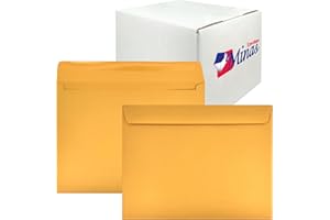 100 Minas Envelope 9" x 12" Booklet Envelope, Premium 28lb, 100 Envelopes (Kraft)