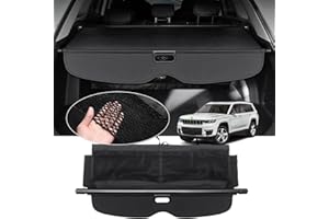 Automiim Cargo Cover for Jeep Grand Cherokee 2011-2019 2020 2021 Accessories Trunk Cover with Extra Storage Net Retractable Security Shield Shade (Not Fit 2021 Grand Cherokee L&2022 Grand Cherokee)