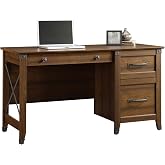 Sauder Carson Forge Vintage Rustic Computer Desk for Home Office with Drawers, in Washington Cherry; L: 53.19" x W: 22.64" x H: 29.80"