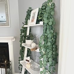 CQURE 8Pcs Eucalyptus Garland,Artificial Eucalyptus