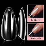 Makartt Short Almond Nail Tips 500Pcs 10 Sizes Clear Full Cover view 4