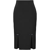 Belle Poque Women Midi High Waist Office Stretchy Pencil Skirt with Bow-Knot BP587