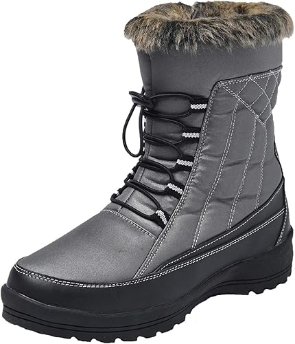 Shenda Women's Drawstring Snow Boots Fur Lined Winter Boots