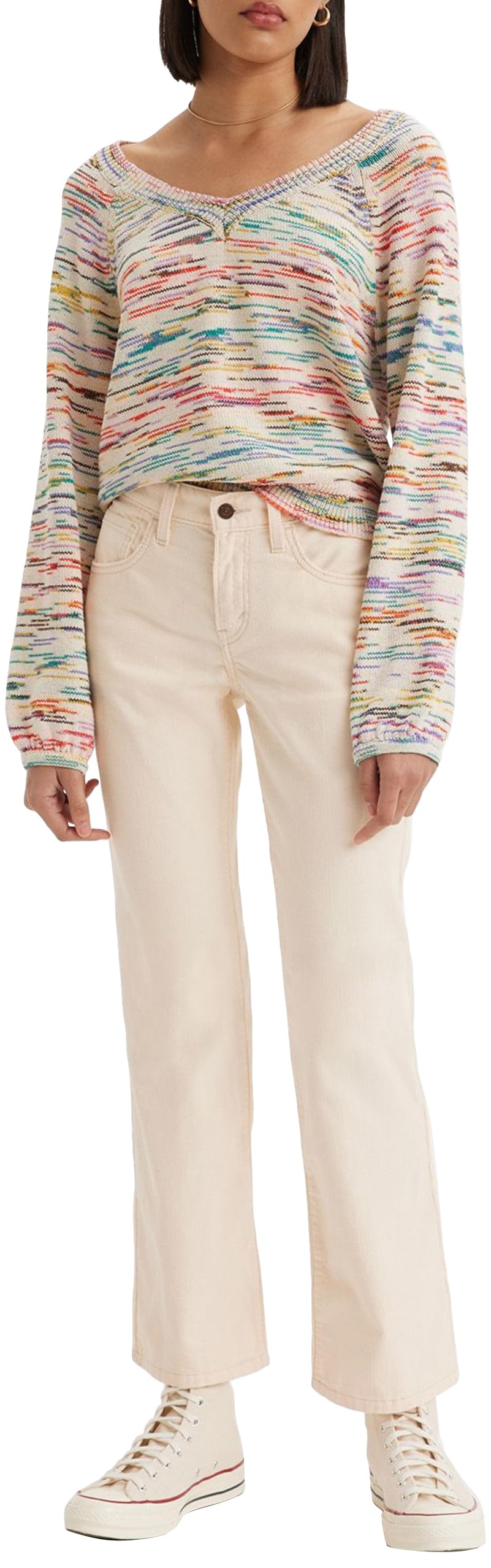 Levi's Women's Middy Ankle Boot Pants, White Smoke, 24W / 27L