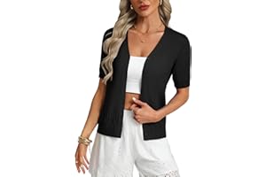 GRACE KARIN Womens 2026 Summer Lightweight Cardigans Sweater Cropped Short Sleeve V Neck Dressy Knit Shrugs S-XXL