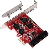 LTERIVER PCI Express to 2X 19Pin USB 3.0 Header-PCIE USB 3.0 Superspeed 5Gbps Expansion Card for Windows10,8.1,8,7, XP and Se