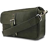 MegaGear Torres Genuine Leather Camera Messenger Bag for Mirrorless, Instant and DSLR Cameras