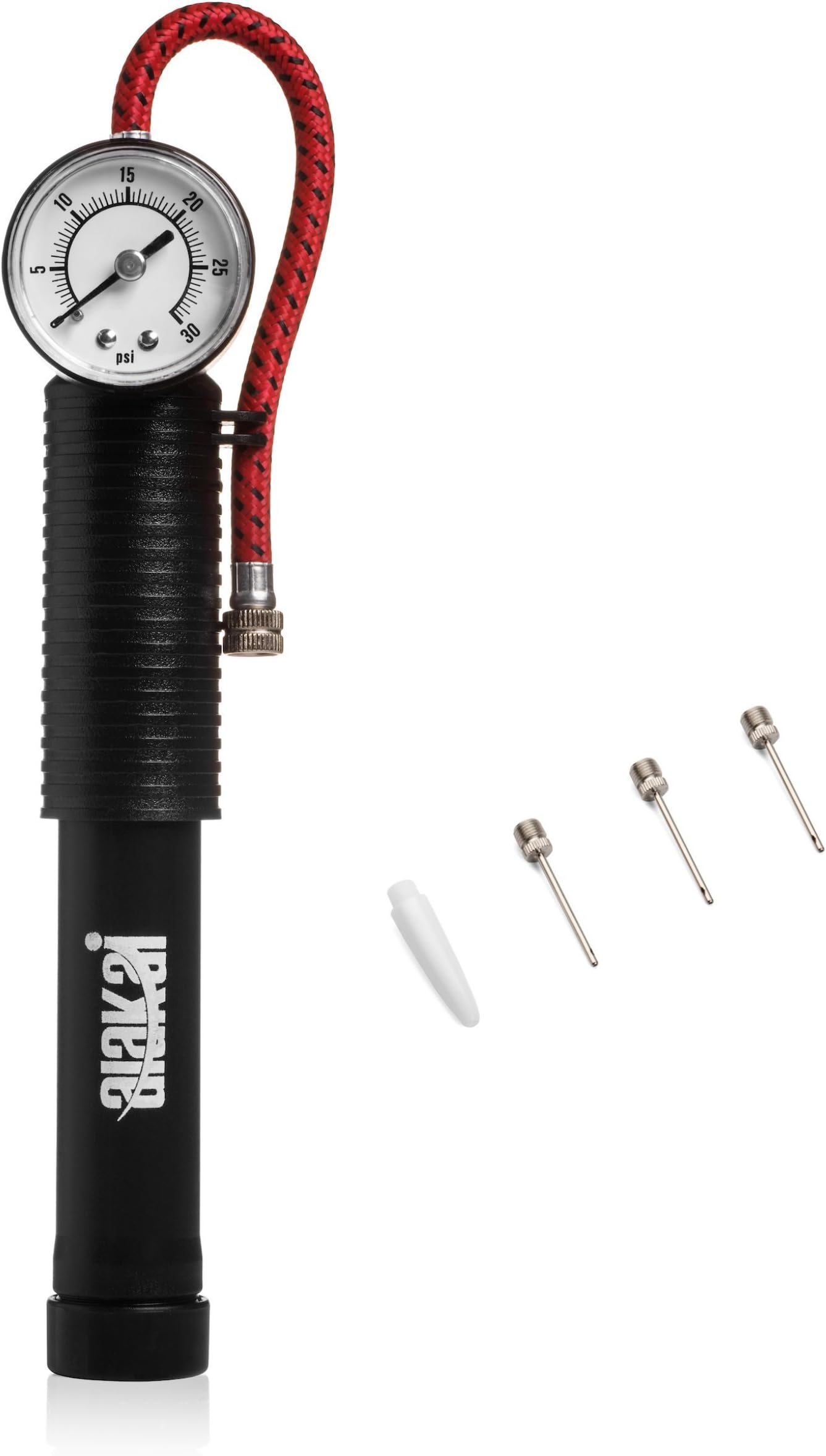 Alakai Sports Dual Action Ball Pump Kit with Pressure Gauge and Extra Needles - Reliable and Faster Than Bigger Pumps - Best for Basketball, Soccer Ball, Football, Volleyball and Other Sport Balls