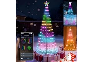 8FT Smart LED Christmas Tree,Outdoor Indoor Lighted RGB Xmas Tree Decoration Christmas Cone Tree App Control Sync with Music 