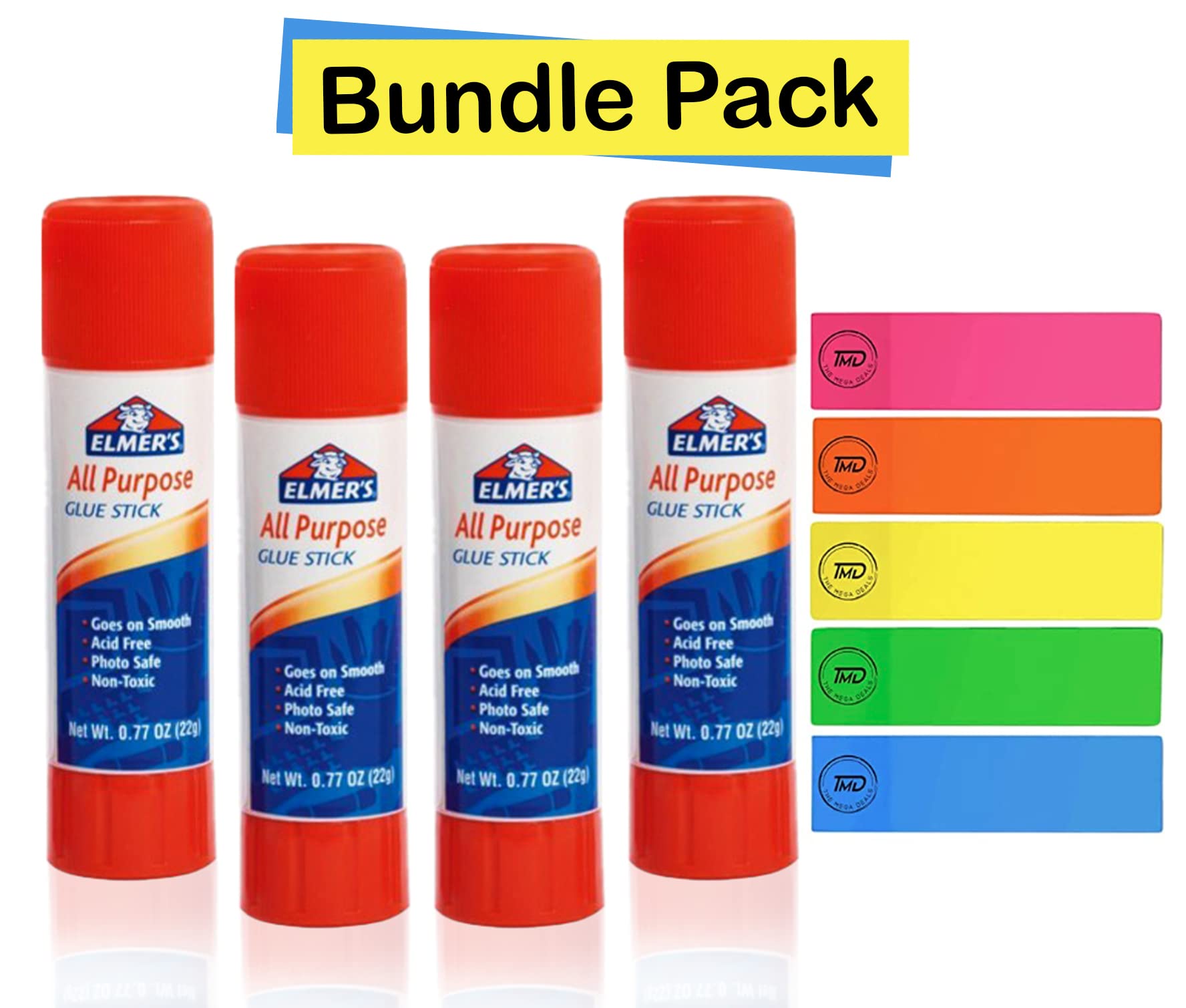 The Mega Deals Elmers Glue Sticks, 0.77 Ounce - Glue Sticks Bulk 4 Count, White Glue Stick