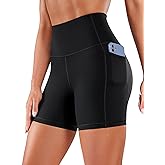 CRZ YOGA Women's Naked Feeling Biker Shorts with Pockets 5'' - High Waisted Yoga Gym Workout Spandex