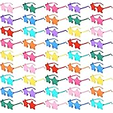 Matcheck 18/45 Pack Star Shaped Rimless Sunglasses Bulk Transparent Candy Mixed Color Glasses Clear Party Eyewear for Women