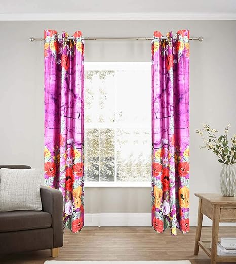 Buy Linenaffairs Eyelet Polyester Curtain Parda 2 Piece Door