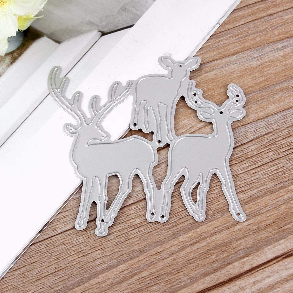 Christmas Deer Cutting Dies for Card Making，Cutting Dies Cut Stencils for DIY Scrapbooking Photo Album Decorative Embossing Paper Dies for Card Making Templated