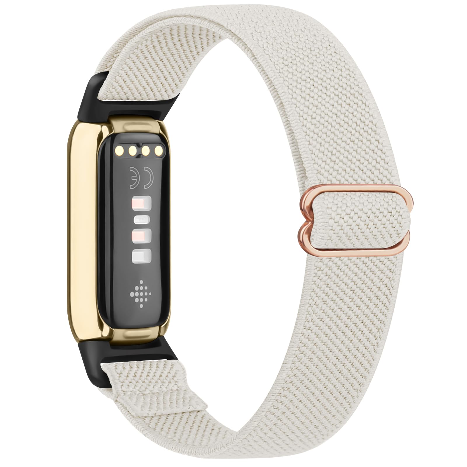 Wanme Elastic Nylon Straps Compatible with Fitbit Luxe Strap for Women Men, Soft Adjustable Stretchy Sport Bands Replacement Wristband for Fitbit Luxe Fitness Tracker Only (Starlight)