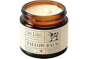 Whipped Beef Tallow & Honey Balm, Skin Barrier Repair Cream for Body Moisturizer, Grass-Fed, with Beeswax & Olive Oil