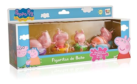 IMC Toys 360037 - Peppa Pig Badefiguren 4 Stück (Sortiert)