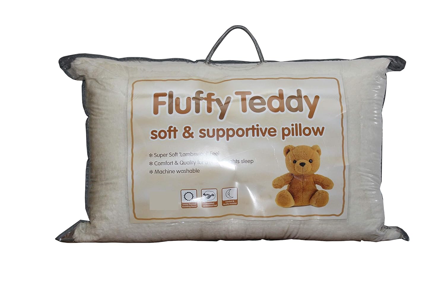 Bedway Teddy Bear Pillow Super Soft Fluffy Sherpa Fleece Lambswool