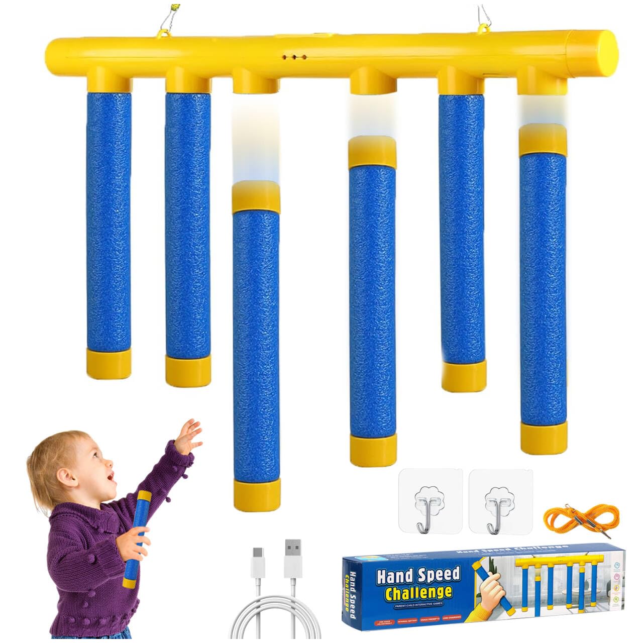 Catching Sticks Games,Adjustable 3 Speed Reaction Toys,Drop Sticks Game,Drop It Catch It Win It Reaction Game,Promotes Hand-eye Coordination,Family Challenge Games,Christmas Birthday Gift for Kids