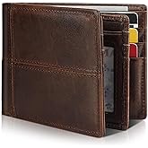 Artpaxy Mens Wallet Bifold Genuine Leather RFID Blocking Wallet for Men with 1 ID Window 13 Card Holders 2 cash pockets 1 Gift Box