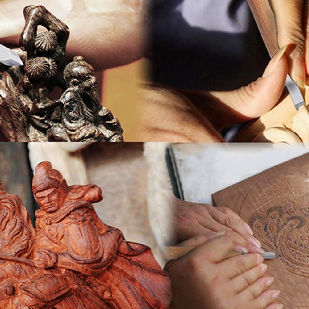 Wood Handle Carving Chisels Tools, for both beginners wood carving kits and professional whittling set, DIY Wood Carving Tools Kit (3PCS)