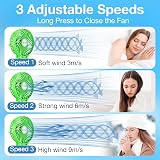 VersionTech Hand Held Fan Portable USB Rechargeable 3 Speeds Green view 4