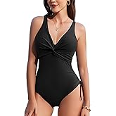 AI'MAGE Women's Tummy Control Swimsuits One Piece Bathing Suits Push Up Slimming Swimwear with Drawstring