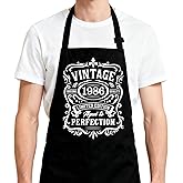 Sadstroer Vintage 1956 1966 1976 1986 Aprons for Women Men with 2 Pockets, Funny Birthday Gifts for Dad Mom Father