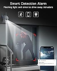 ANRAN 5MP Security Camera Outdoor, 360°PTZ