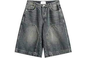 QJK Streetwear Baggy Summer Jorts Y2K Shorts Vintage Acid Wash Jean Shorts Fashion Jorts
